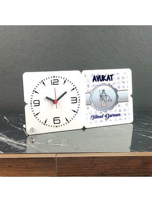 Hediyelen Avukata Hediye Ahşap Masa Saati 002