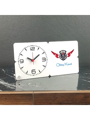 Hediyelen Infaz Koruma Memuru Ahşap Masa Saati 002