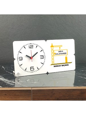 Hediyelen I Am A Civil Engineer Ahşap Masa Saati