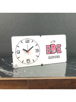 Hediyelen Ebe Ahşap Masa Saati 001