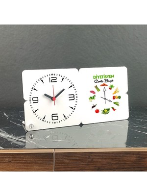 Hediyelen Diyetisyen Ahşap Masa Saati 002