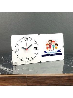 Hediyelen Babalar Günü Hediyesi Ahşap Masa Saati