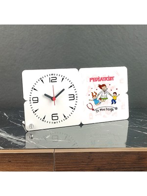 Hediyelen Pediatrist Ahşap Masa Saati