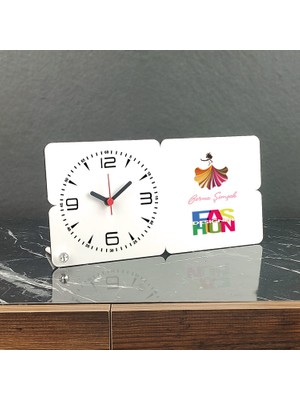 Hediyelen Fashion Designer Ahşap Masa Saati