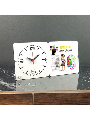 Hediyelen Psikolog Ahşap Masa Saati 003