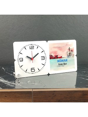 Hediyelen Mimar Ahşap Masa Saati 004