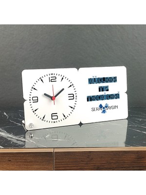 Hediyelen Nükleer Tıp Teknikeri Ahşap Masa Saati 002