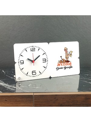 Hediyelen Arkeolog Ahşap Masa Saati 002