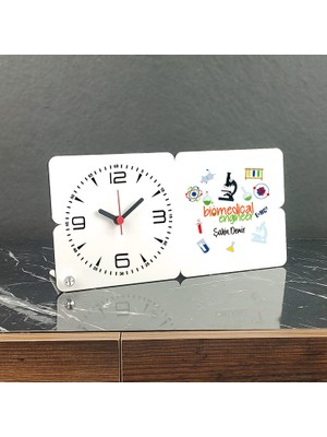 Hediyelen Biomedical Engineer Ahşap Masa Saati