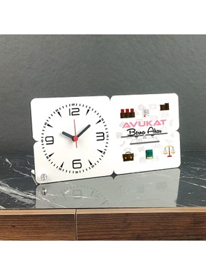 Hediyelen Avukat Ahşap Masa Saati 003