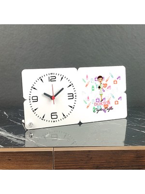 Hediyelen Doktor Ahşap Masa Saati 002