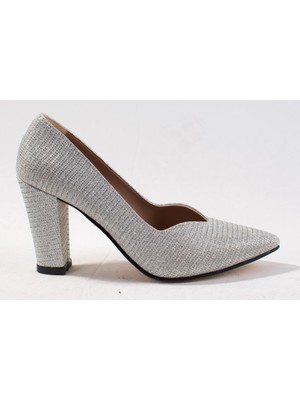 Dagoster DZA59-034 Gümüş Stıletto Topuklu Kadın Ayakkabı