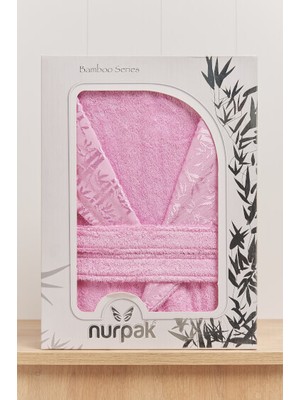 Nurpak  Nurpak Bambu Tekli Bornoz - Pembe