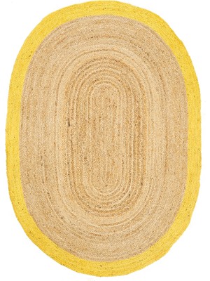 Dolce Vita Halı Agra Jute Yellow Oval