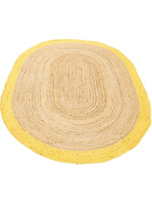 Dolce Vita Halı Agra Jute Yellow Oval