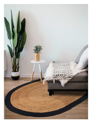 Dolce Vita Halı Agra Jute Black Oval