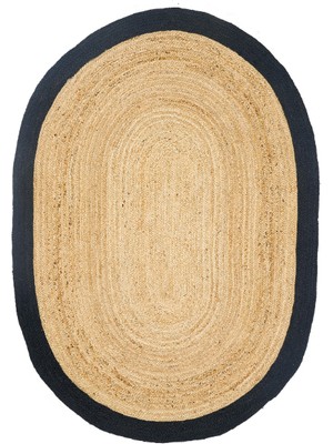 Dolce Vita Halı Agra Jute Black Oval