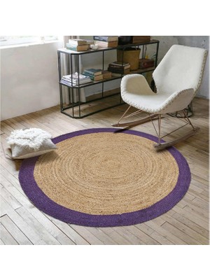 Dolce Vita Halı Agra Jute Purple Yuvarlak