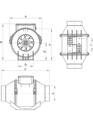 Vortice Laboratuvar Kütüphane Zirai Dolap Havalandırma Fanı Lıneo 125 V0 M3/h 250/365 Ses 33.9/43 Max °c : 60 Agmair Agm Havalandırma Lineo