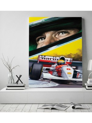 Bk Gift F1 Ayrton Senna Tasarımlı Kanvas Tablo 50 x  70 Cmcm-1