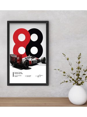 Bk Gift Formula 1 Tasarımlı Dekoratif Ahşap Siyah Çerçeveli Tablo-4