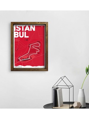Bk Gift Istanbul Park Tasarımlı Doğal Masif Ahşap Çerçeveli Tablo 45X65CM-1