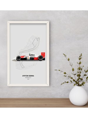 Bk Gift Formula 1 Tasarımlı Dekoratif Ahşap Beyaz Çerçeveli Tablo-14
