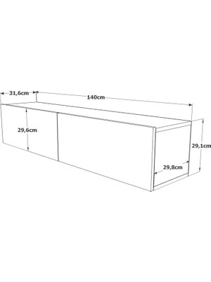 L'occi Concept Delphin 140 cm Kapaklı Tv Ünitesi DLP10-A Çam