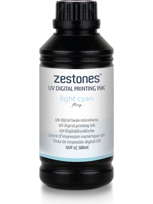 Zestones Epson UV Mürekkep Light Cyan (Yumuşak Zemin Boyası) (500 ml)