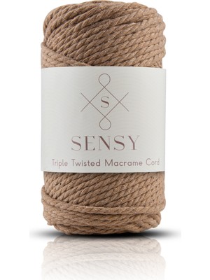 Sensy Premium 3 Büküm Pamuk Taranan Makrome Makrame Halat Hobi Ipi Üç Büküm