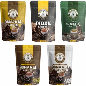 Saray Kahve 5'li Set | Osmanlı Kahvesi-Dibek Kahvesi-Sütlü Menengiç Kahvesi-Kakuleli Kahve-Damla Sakızlı Kahve 1000GR