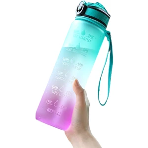 Degrade Renkli Su Şişesi Tritan Açık Spor Kupası 1000 ml (Yurt Dışından)