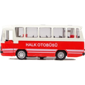 Cs-12 Metal Kasa Die-Cast Halk Otobüsü Oyuncak 15 cm Çek Bırak