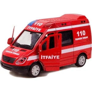 Cs-13 Metal Kasa Die-Cast Itfaiye Oyuncak 14 cm Çek Bırak