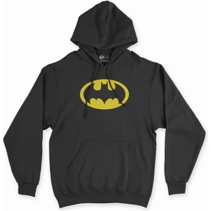 Cix Sarı Batman Logolu Siyah Kapşonlu Sweatshirt Hoodie