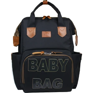 Monaco Baby Bag Anne Bebek Bakım Sırt Çantası-Siyah Baskı