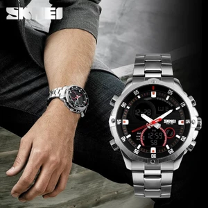 Erkek Kol Saati Gümüş Renk Analog Dijital Trend Şık Tasarım S1146G