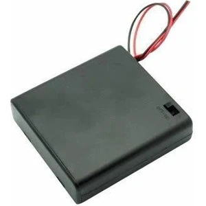 4'lü Aa Pil Yuvası - Anahtarlı ve Kapaklı