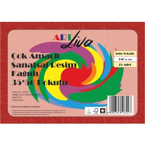 Art Liva Dokulu Sulu Teknik Sanatsal Resim Kağıdı 35 x 50 cm 300 Gram 25 Yaprak