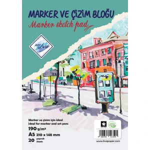 Art Liva A5 Spiralli Marker Çizim Defteri 190 Gram 20 Yaprak