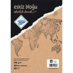 Art Liva A3 Spiralli Eskiz Çizim Defteri 170 Gram 50 Yaprak