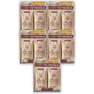 Kurukahveci Mehmet Efendi  Türk Kahvesi Tek Fincanlık 12X6 Gram X5 Paket (5 Paket Içersinde 60 Adet)