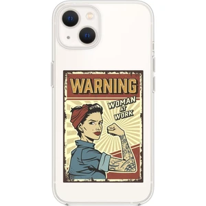 Apple iPhone 13 Women At Work Desenli Premium Silikonlu Şeffaf Telefon Kılıfı