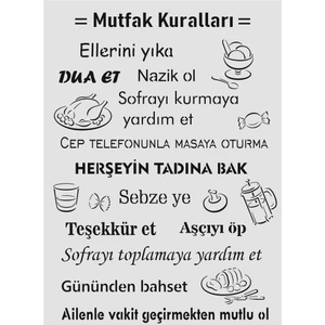 E Hobici Yazı Desenler Stencil Şablon 35X50 YZ-295
