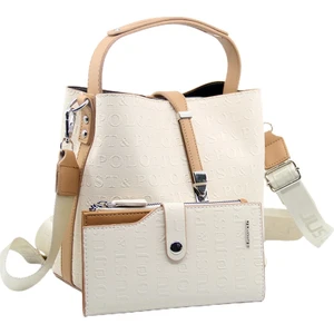Just Polo Kilit Detaylı Kadın Kartlık ve Omuz Çanta Kombini PBU4002-1001