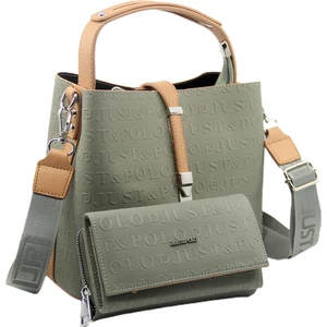 Just Polo Kilit Detaylı Kadın Kartlık ve Omuz Çanta Kombini PBU4002-1003
