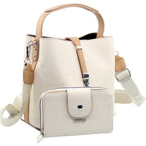 Just Polo Kilit Detaylı Kadın Kartlık ve Omuz Çanta Kombini PBU4002-1005