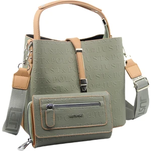 Just Polo Kilit Detaylı Kadın Kartlık ve Omuz Çanta Kombini PBU4002-1006