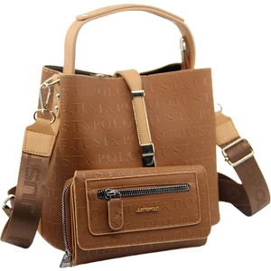 Just Polo Kilit Detaylı Kadın Kartlık ve Omuz Çanta Kombini PBU4002-1006