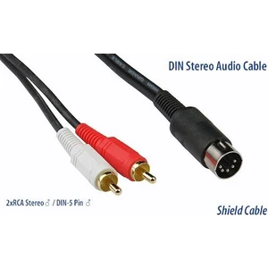 5 Pin Din To 2 Rca Kablo 1.5 Metre Yüksek Kalite